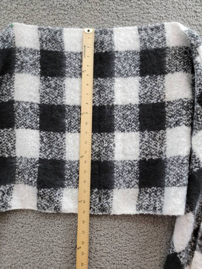Marcus Adler Cozy Plaid Blanket Fringe Scarf Women's One Size Black/White Plaid