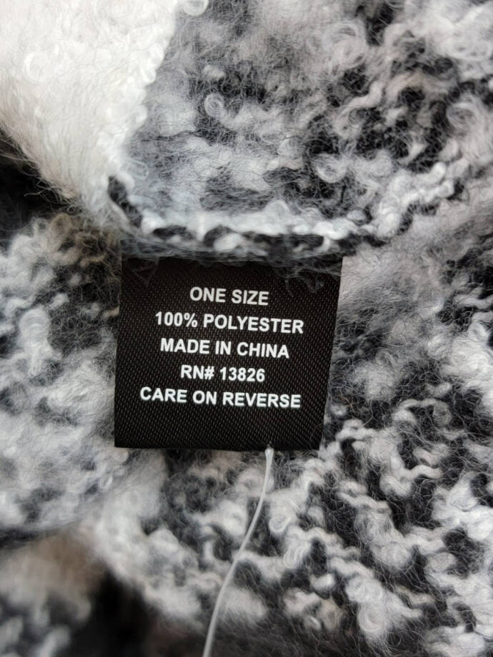 Marcus Adler Cozy Plaid Blanket Fringe Scarf Women's One Size Black/White Plaid