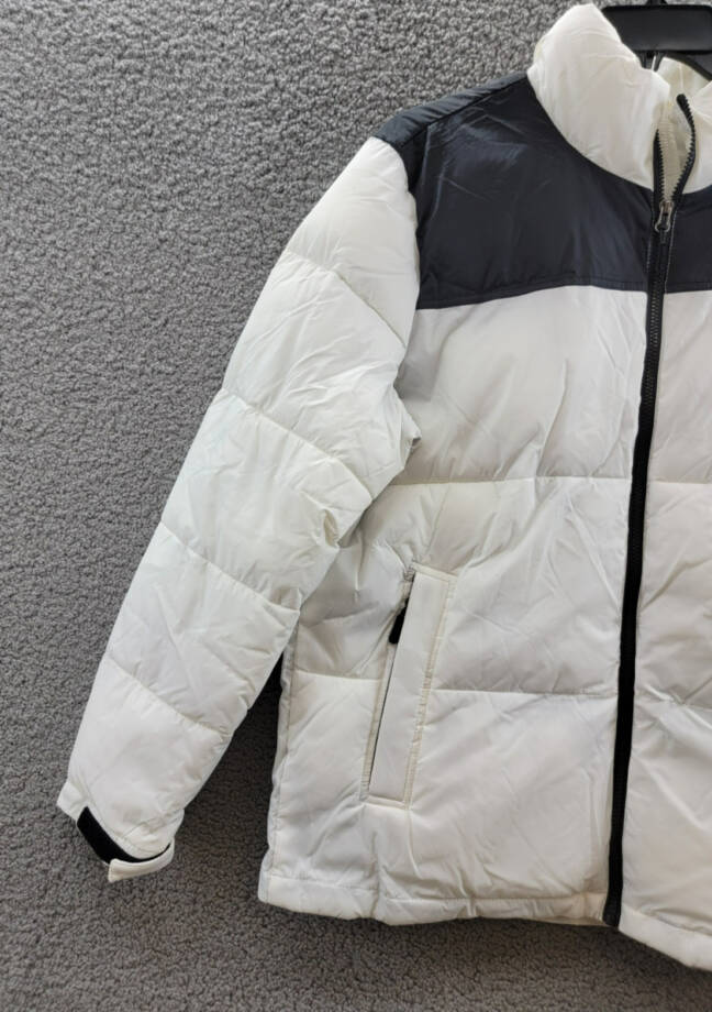 Club Room Colorblocked Quilted Full-Zip Puffer Jacket Men's M Ice Long Sleeve