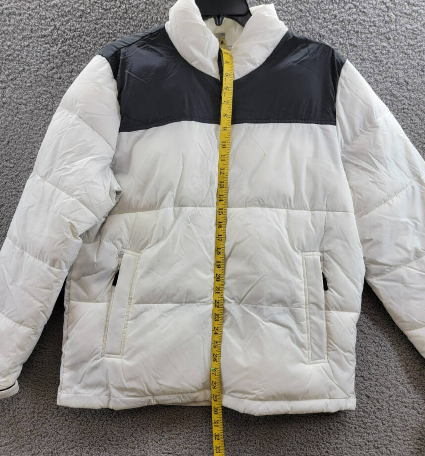Club Room Colorblocked Quilted Full-Zip Puffer Jacket Men's M Ice Long Sleeve