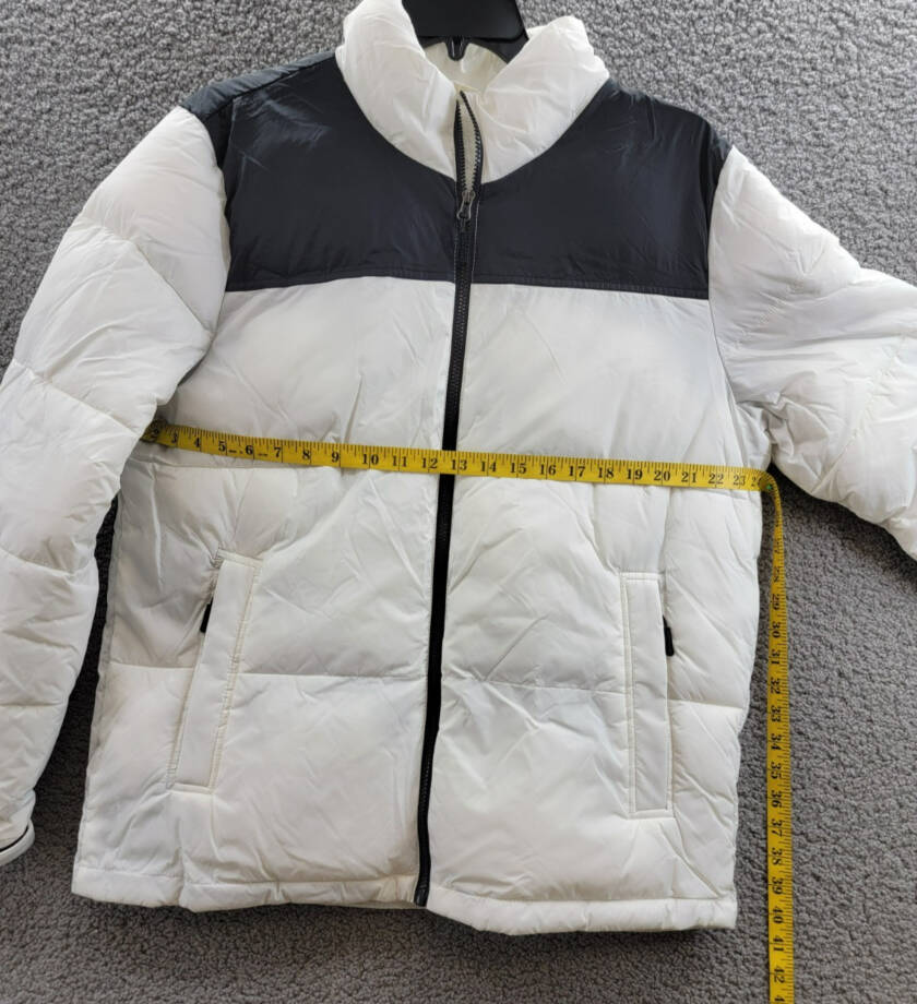 Club Room Colorblocked Quilted Full-Zip Puffer Jacket Men's M Ice Long Sleeve
