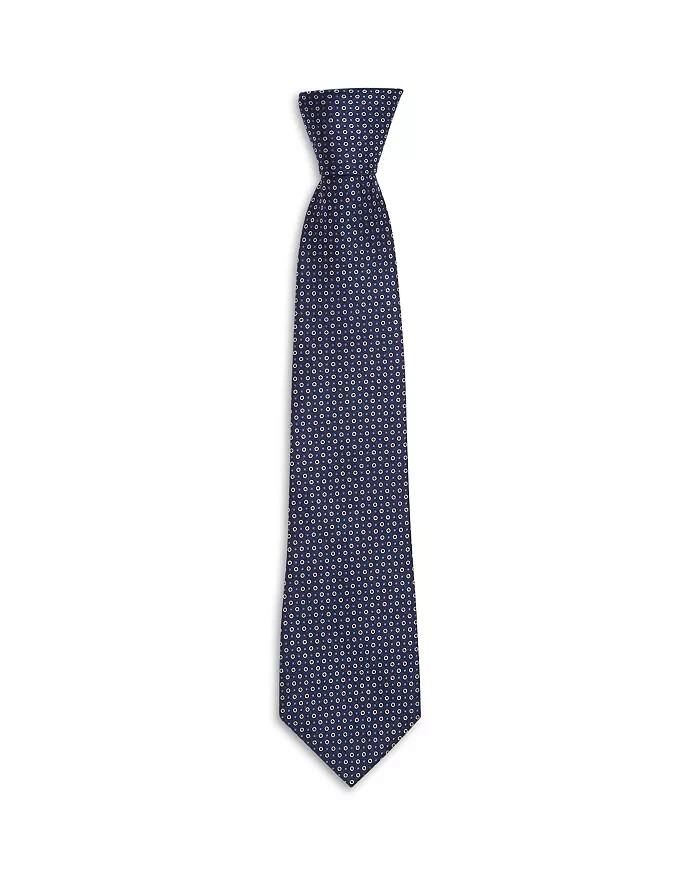 The Men's Store at Bloomingdale's Dots Neat Silk Classic Tie Mens 8 Navy Pointed