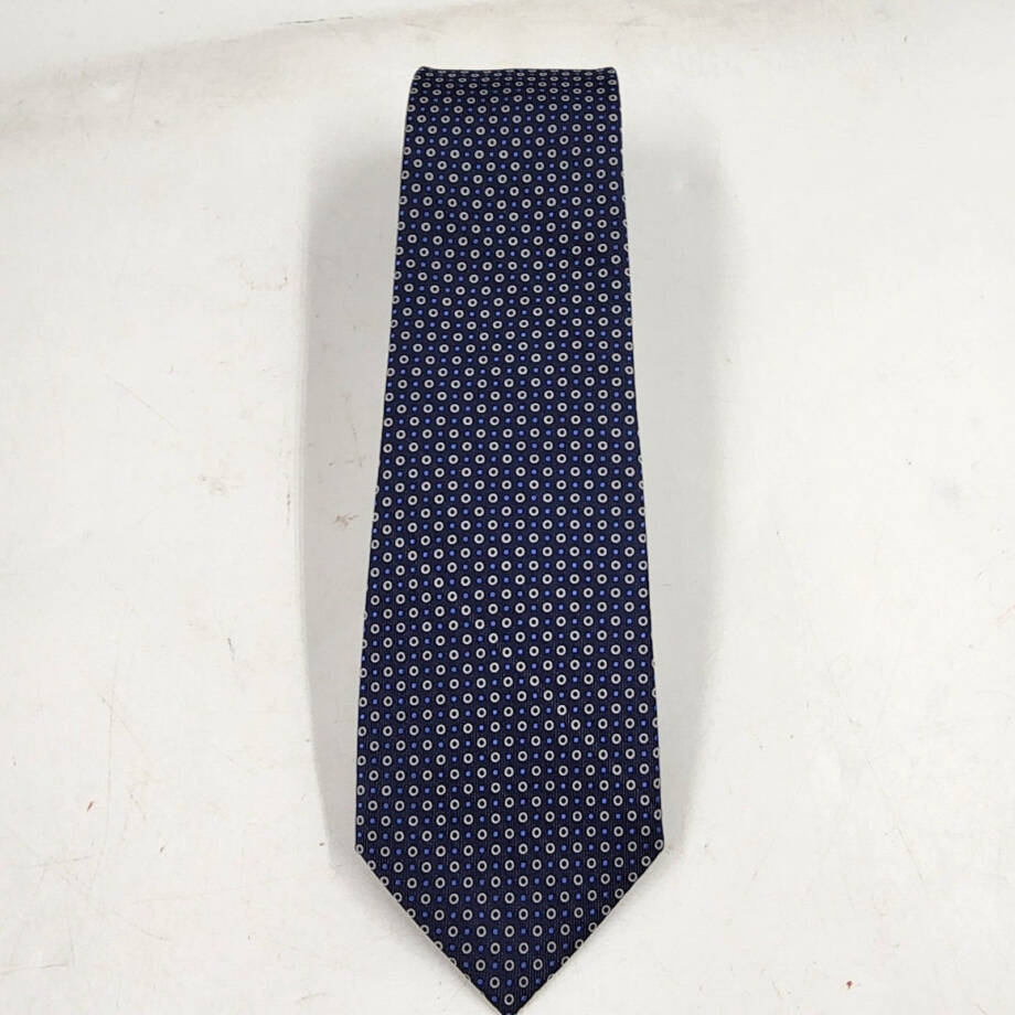 The Men's Store at Bloomingdale's Dots Neat Silk Classic Tie Mens 8 Navy Pointed