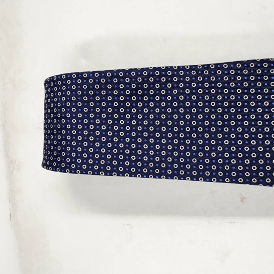 The Men's Store at Bloomingdale's Dots Neat Silk Classic Tie Mens 8 Navy Pointed