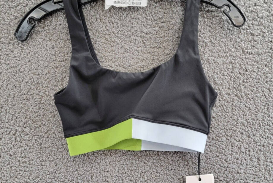 P.E Nation Sprint Time Sports Bra Women's 2XS Black Multi Scoop Neck Pullover