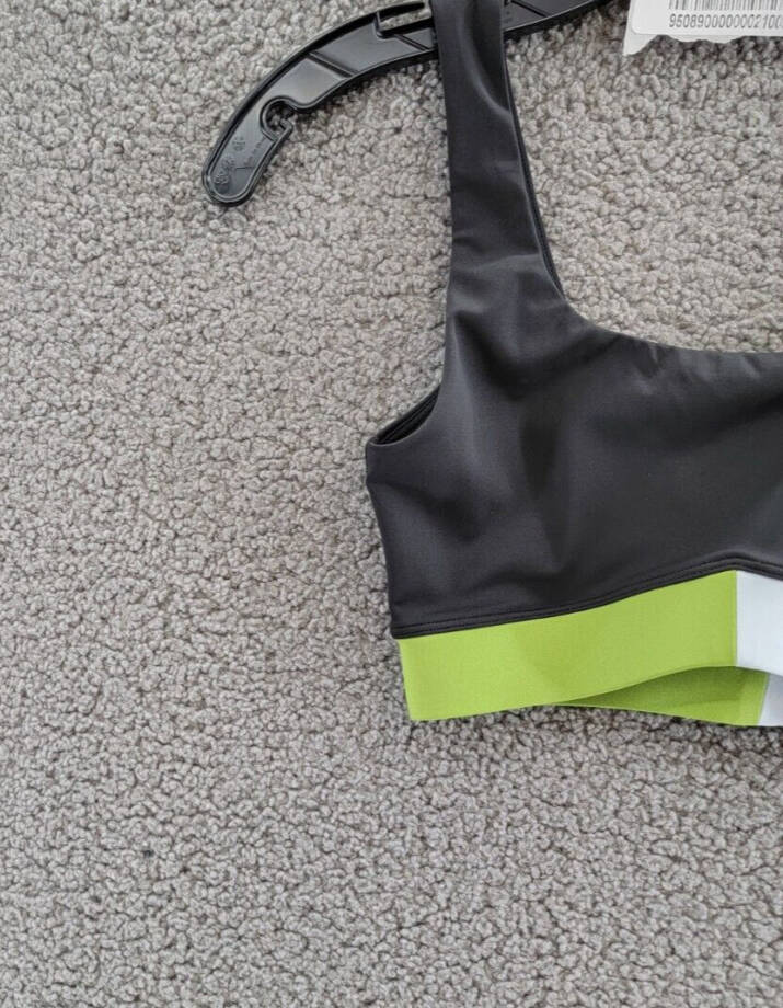 P.E Nation Sprint Time Sports Bra Women's 2XS Black Multi Scoop Neck Pullover