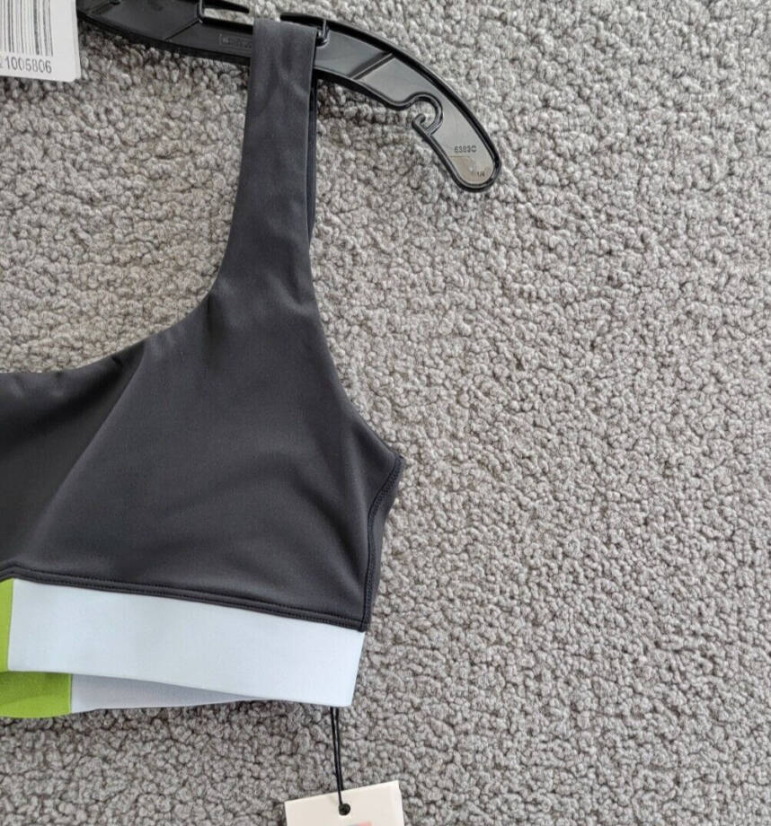 P.E Nation Sprint Time Sports Bra Women's 2XS Black Multi Scoop Neck Pullover