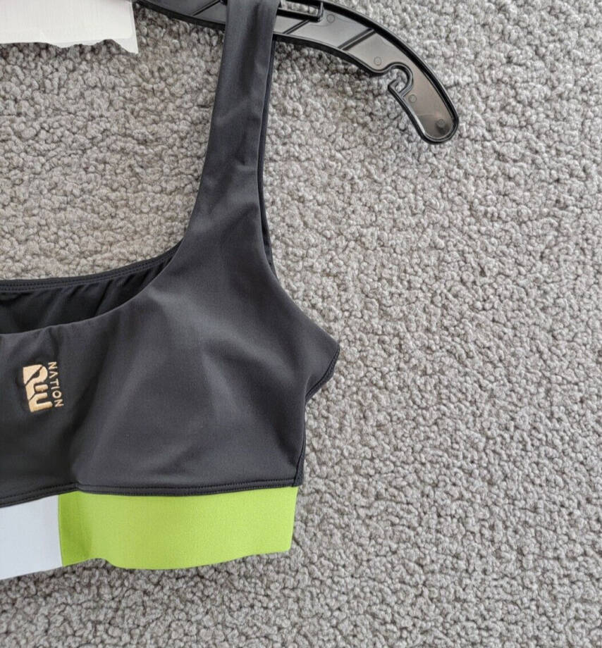 P.E Nation Sprint Time Sports Bra Women's 2XS Black Multi Scoop Neck Pullover