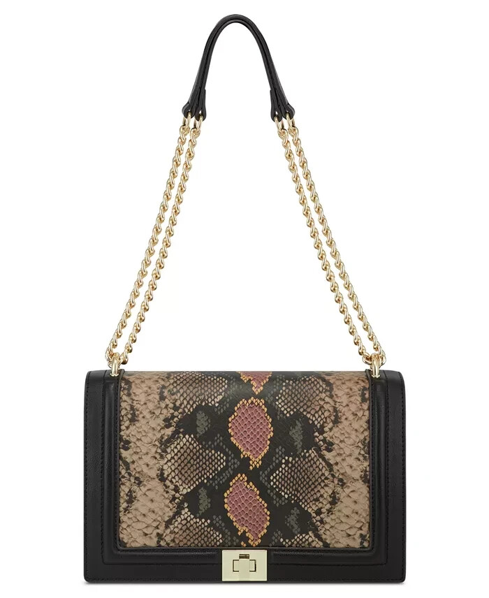 INC International Concepts Ajae Flap Crossbody Bag Women's Multi Snake/Gold