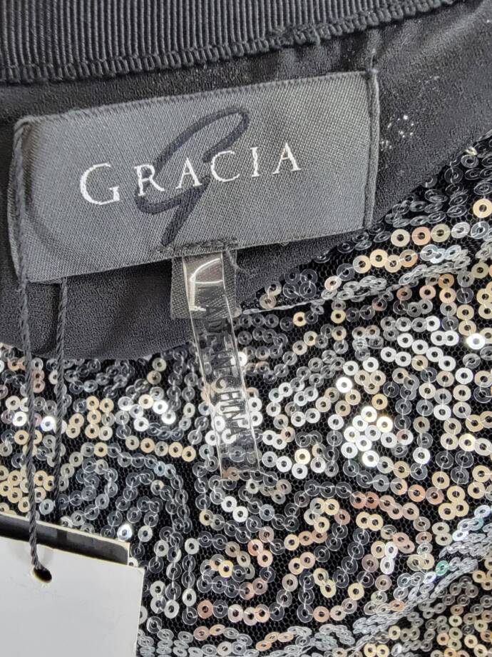Gracia Sequined Mini Skirt Women's S Silver Center Back Zip Hook And Eye Closure