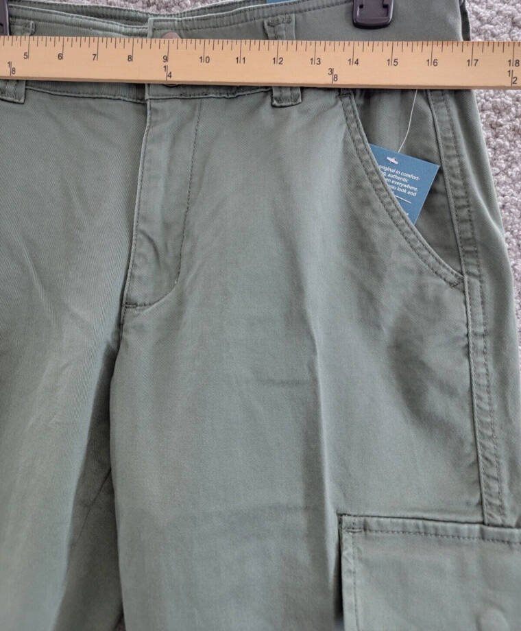 JAG High Rise Stretch Slim Tapered Leg Cargo Pants Women's 12/27 Sage Button Zip