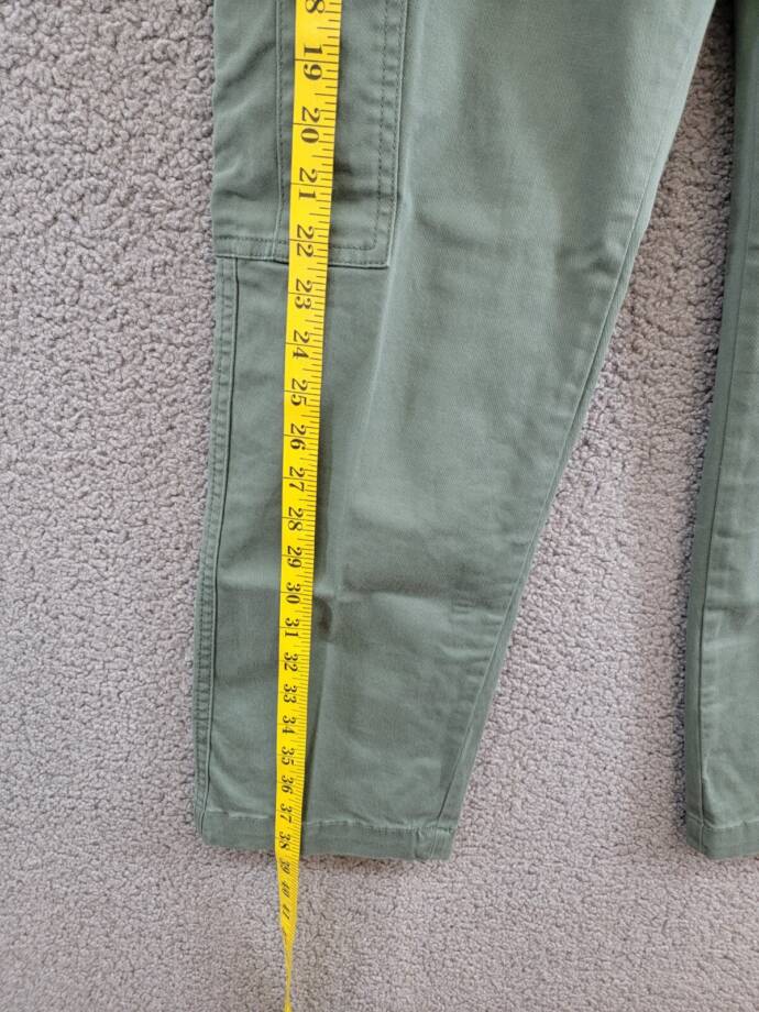 JAG High Rise Stretch Slim Tapered Leg Cargo Pants Women's 12/27 Sage Button Zip