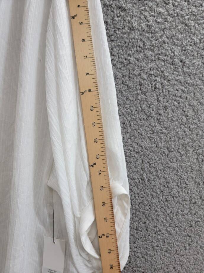 Calvin Klein Textured 3/4-Sleeve Blouse Women's XL White Button Front Closure