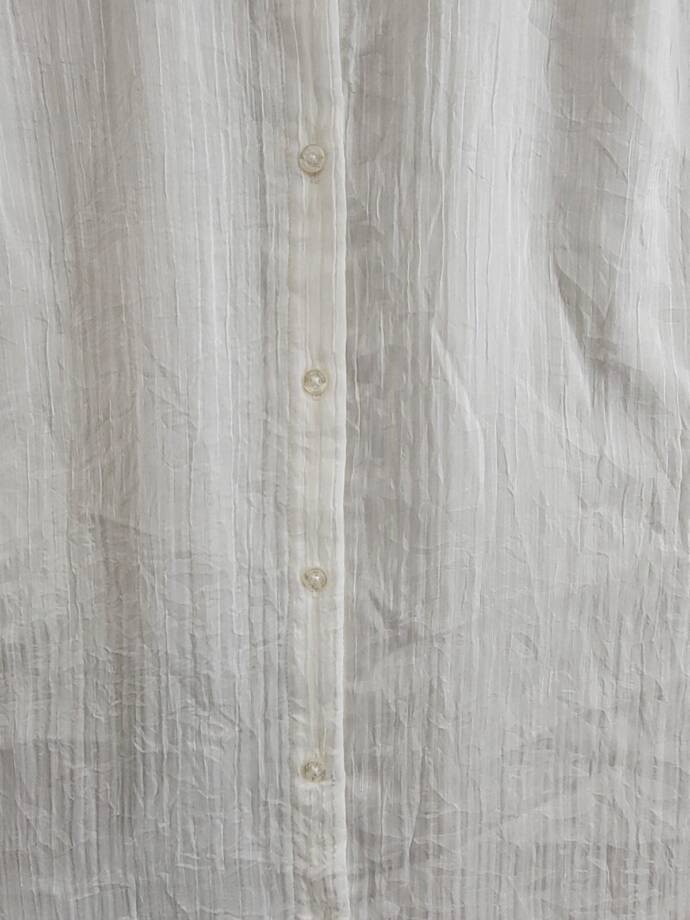 Calvin Klein Textured 3/4-Sleeve Blouse Women's XL White Button Front Closure