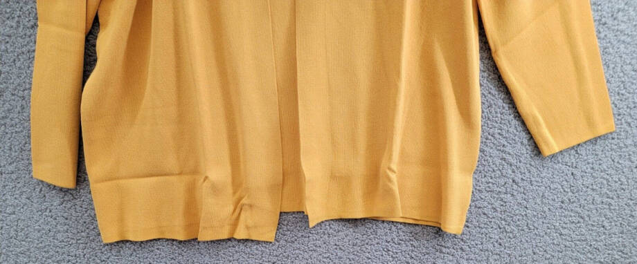 Kasper Open-Front Long-Sleeve Sweater Women's Large Gold Signature Solid
