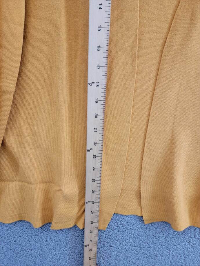 Kasper Open-Front Long-Sleeve Sweater Women's Large Gold Signature Solid