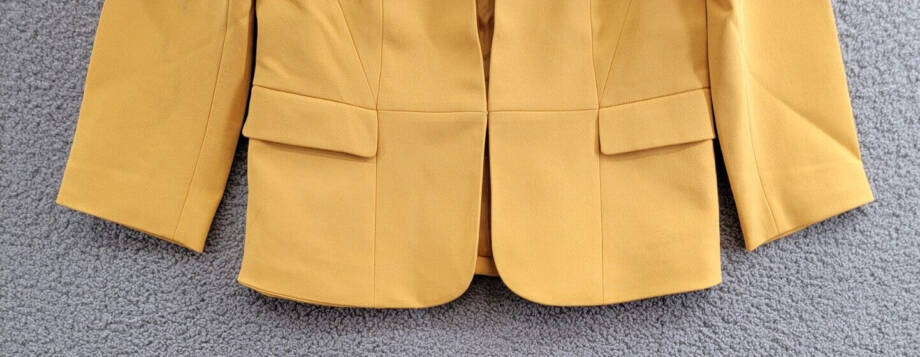 Kasper Collarless Open-Front Long-Sleeve Jacket Women's S Golden Signature Solid