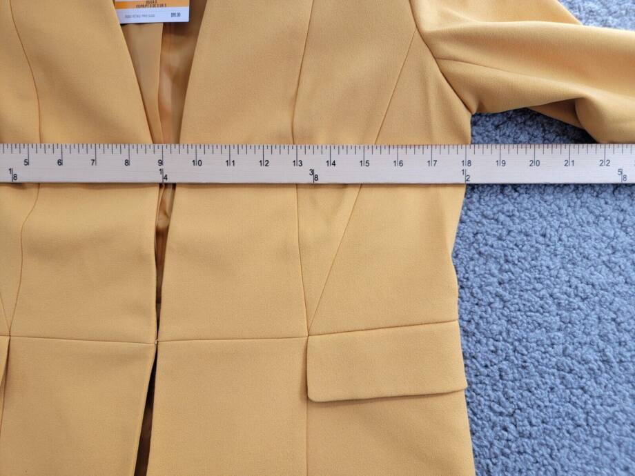 Kasper Collarless Open-Front Long-Sleeve Jacket Women's S Golden Signature Solid