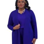 Kasper Open-Front Long-Sleeve Sweater Women's XS Royal Signature Solid