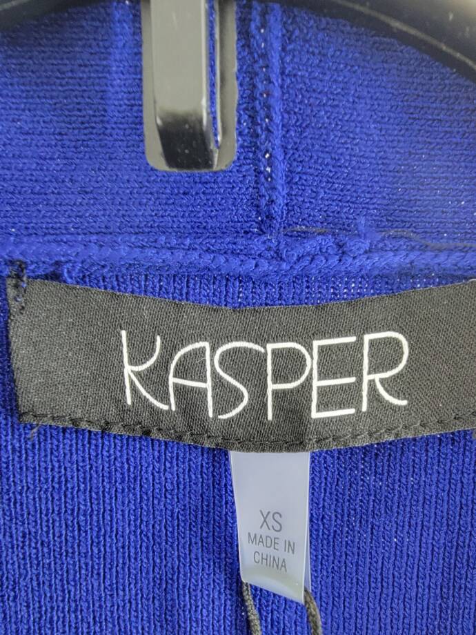 Kasper Open-Front Long-Sleeve Sweater Women's XS Royal Signature Solid