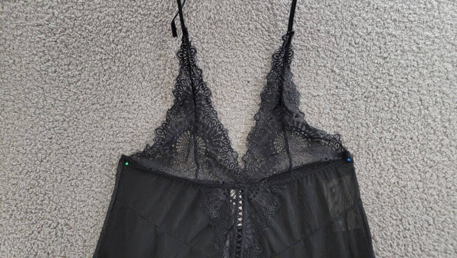 iCollection Sylvie Lace Halter Chemise Lingerie Set Women's XL Black - 2 Piece