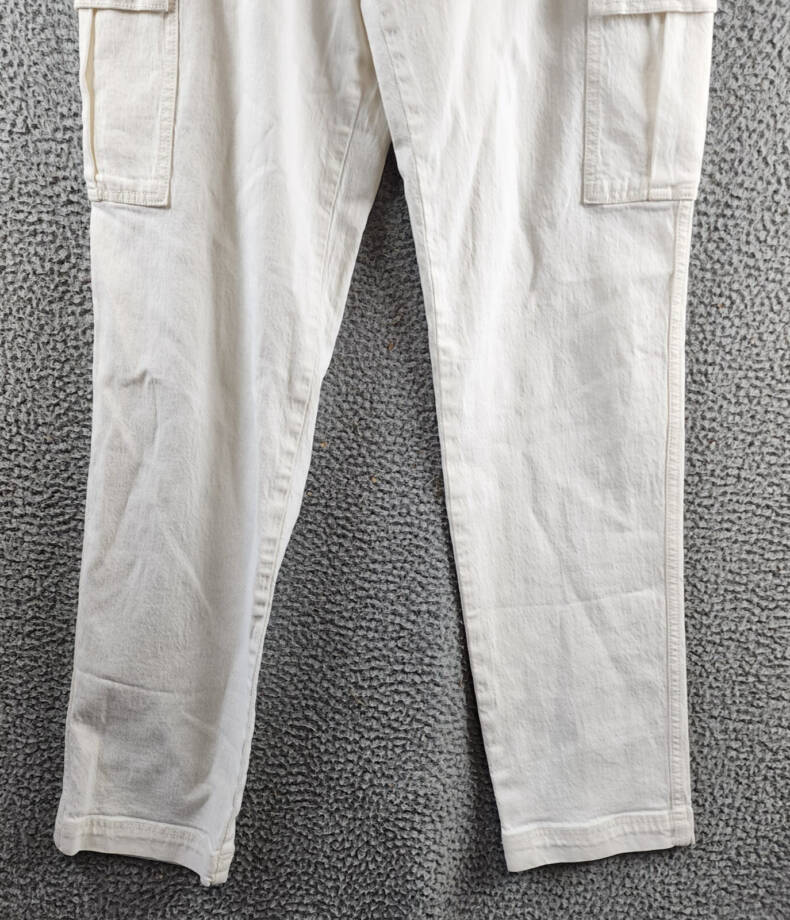 REBECCA MINKOFF Relaxed Cargo Pants Women's 29 Alabaster Zip & Button Closure