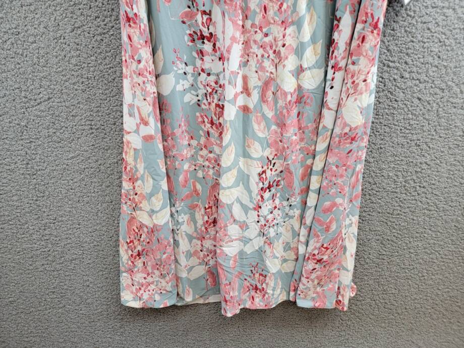 Adrianna Papell Plus Surplice Midi Dress Women's 22W Aqua Multi Back Zip Closure