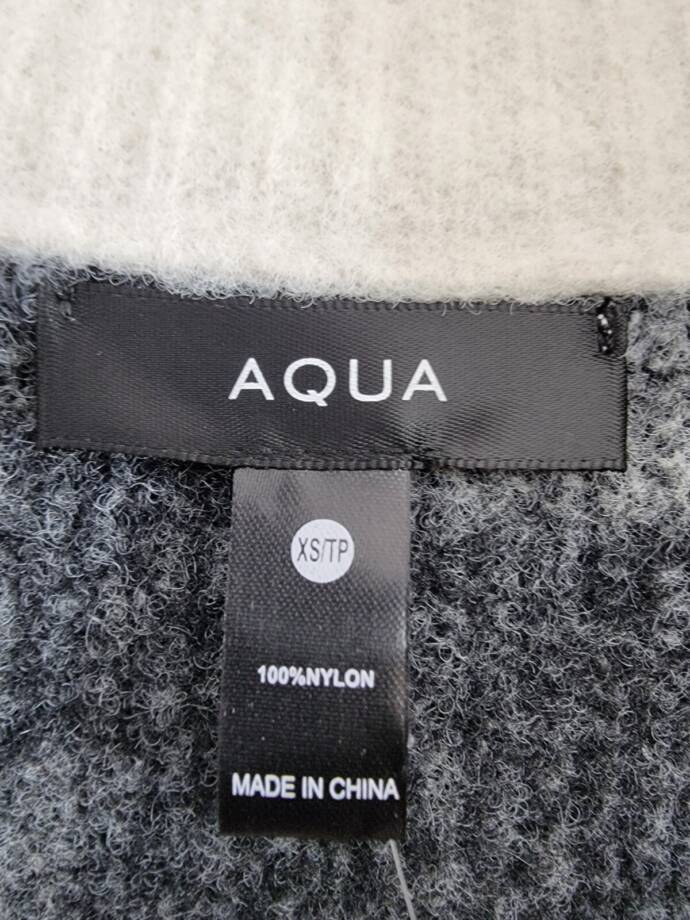 AQUA Quarter Zip Sweater Women's XS Cement Black/Ivory Long Sleeve Pullover