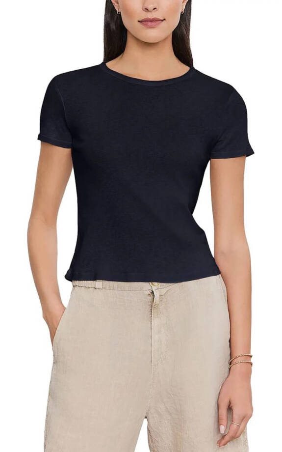 Velvet By Graham & Spencer Ribbed Crewneck Pullover Top Women's M Crater Blue +