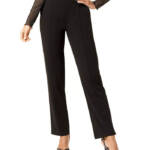 HUE Ponte Pull On Pants Women's S Black Solid Banded Waist Pockets Elastic Waist
