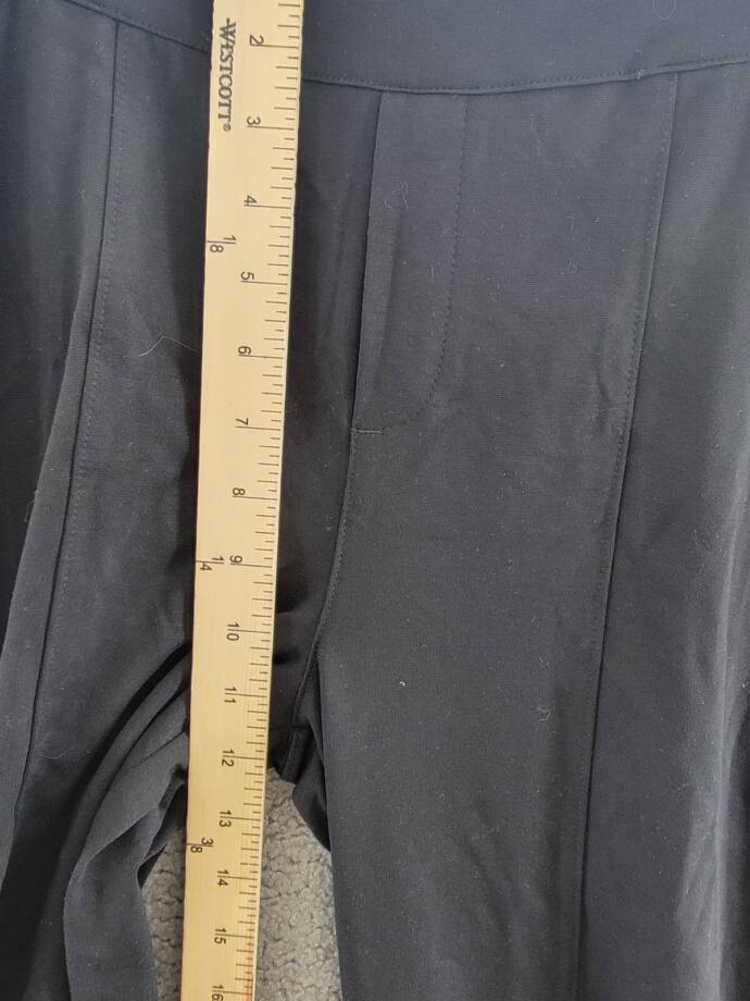 HUE Ponte Pull On Pants Women's S Black Solid Banded Waist Pockets Elastic Waist