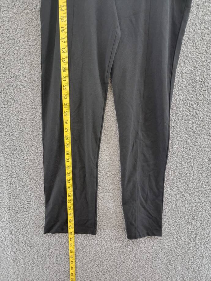 HUE Ponte Pull On Pants Women's S Black Solid Banded Waist Pockets Elastic Waist