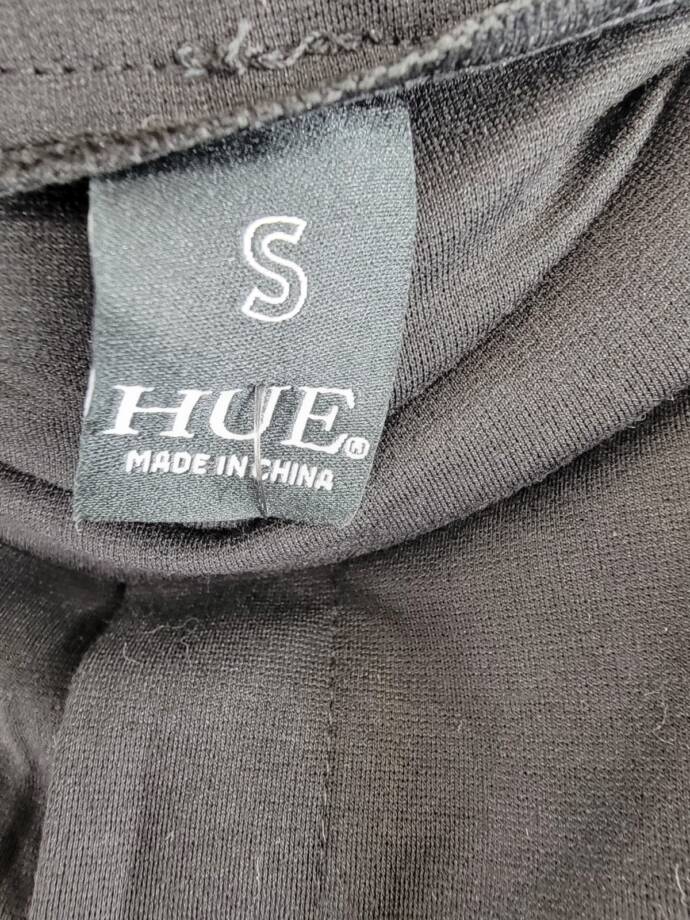 HUE Ponte Pull On Pants Women's S Black Solid Banded Waist Pockets Elastic Waist
