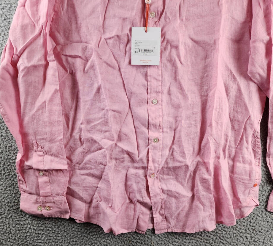 Swims Amalfi Linen Shirt Men's XL Blush Pink Point Collar Button Closure L/S