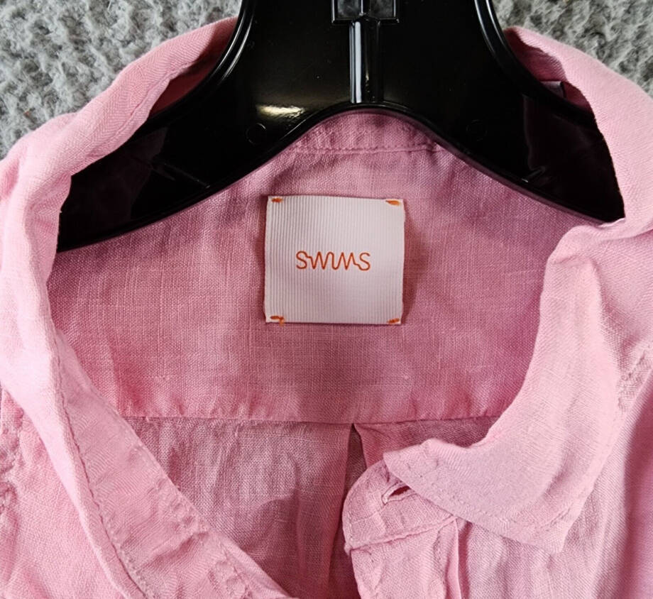 Swims Amalfi Linen Shirt Men's XL Blush Pink Point Collar Button Closure L/S
