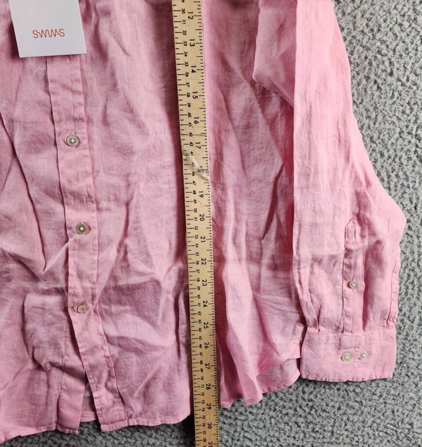 Swims Amalfi Linen Shirt Men's XL Blush Pink Point Collar Button Closure L/S