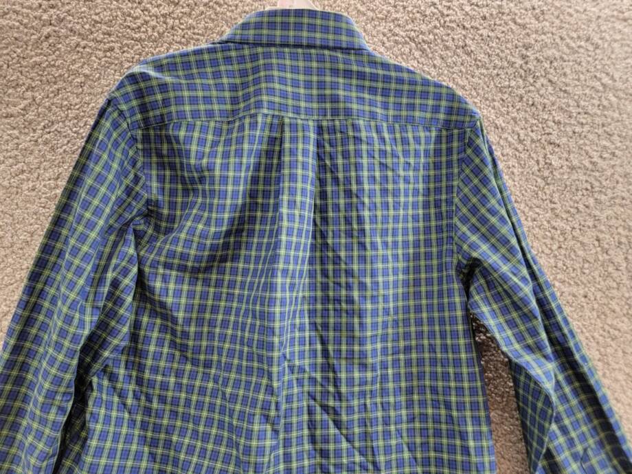 B by Brooks Brothers Classic Fit Long Sleeve Dress Shirt Big Boys 16 Navy/Green