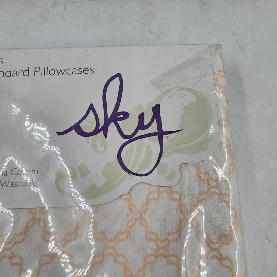 Sky Trellis Standard Pillowcases 20in x 28in Pastel Pink Geometric Design 2Pc