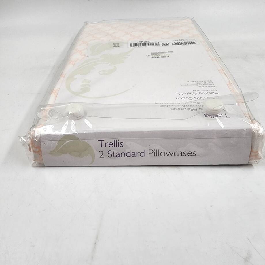 Sky Trellis Standard Pillowcases 20in x 28in Pastel Pink Geometric Design 2Pc