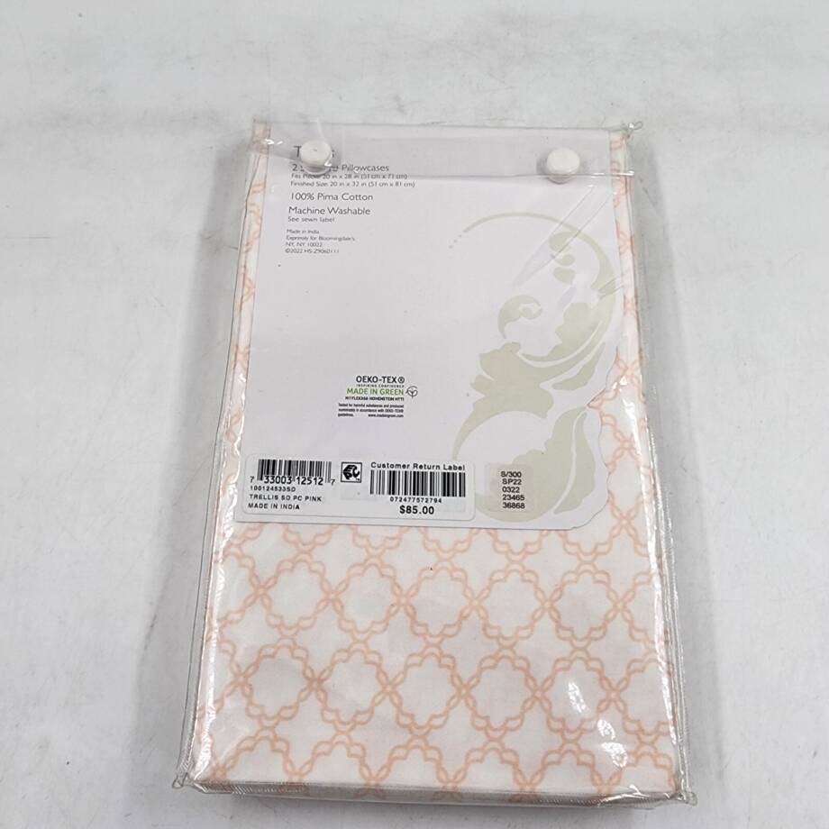 Sky Trellis Standard Pillowcases 20in x 28in Pastel Pink Geometric Design 2Pc