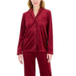 I.N.C. International Concepts Velour Notch Collar Packaged Pajama Women's XXL