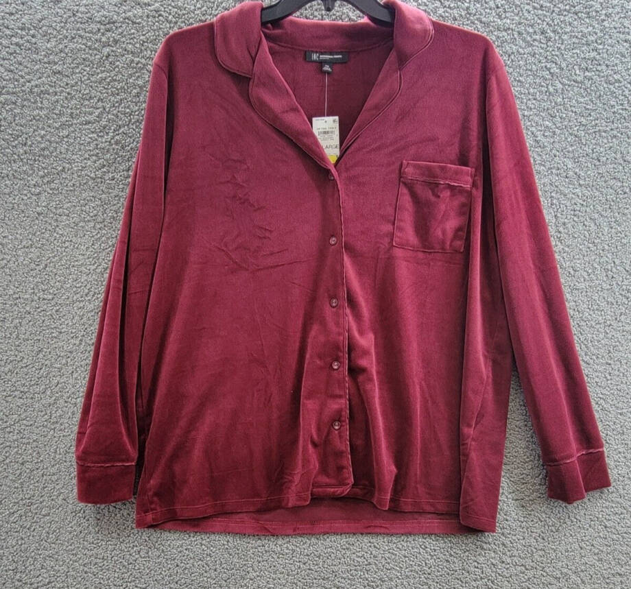 I.N.C. International Concepts Velour Notch Collar Packaged Pajama Women's XXL