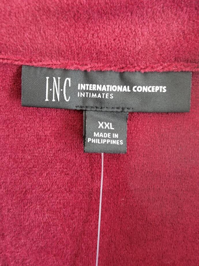 I.N.C. International Concepts Velour Notch Collar Packaged Pajama Women's XXL