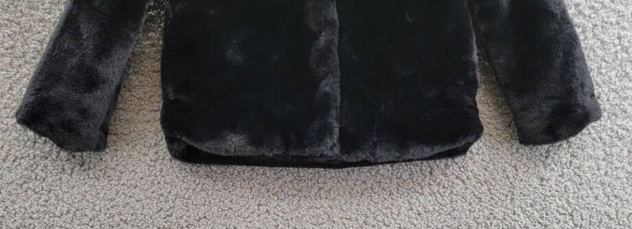 Epic Threads Faux Fur Jacket Toddler Girls 2T Deep Black Button Closure L/S~