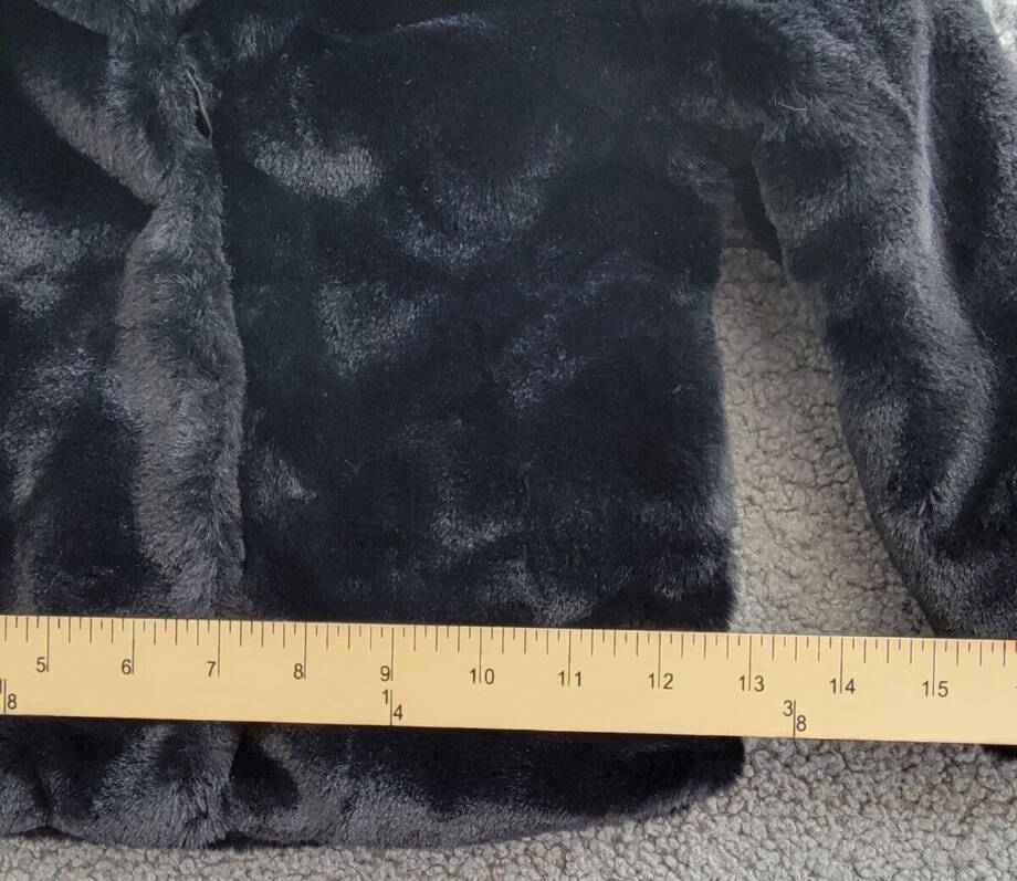 Epic Threads Faux Fur Jacket Toddler Girls 2T Deep Black Button Closure L/S~