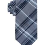 Calvin Klein Contrast Stripe Plaid Tie Men One Size Navy Classic Design Pointed