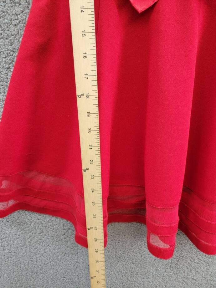 Calvin Klein Sleeveless Illusion Mesh Dress Girl's 10.5 Red Round Neck Back Zip