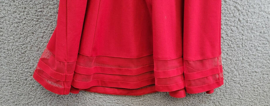 Calvin Klein Sleeveless Illusion Mesh Dress Girl's 10.5 Red Round Neck Back Zip