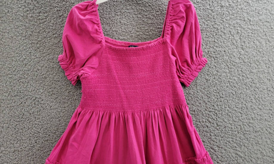 Polo Ralph Lauren Smocked Jersey Dress Big Girls XL (16) Pink Square Neck S/S