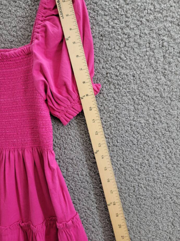 Polo Ralph Lauren Smocked Jersey Dress Big Girls XL (16) Pink Square Neck S/S
